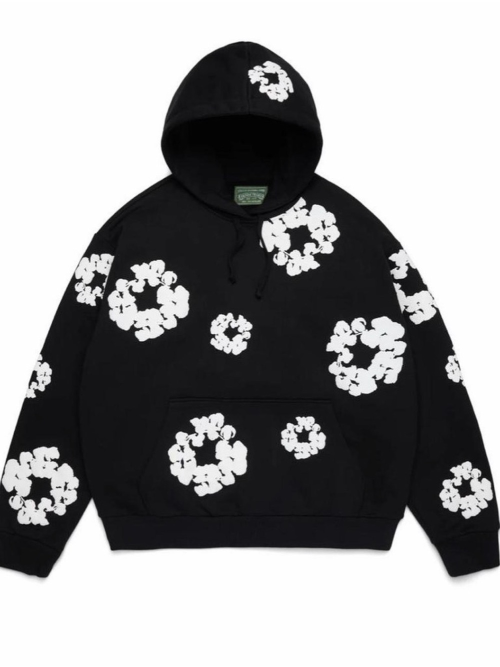 Black Floral Ring Graphic Hoodie - Men